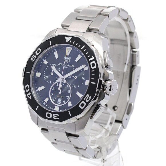 TAG HEUER Aqua racer CAY111A Chronograph Date black Dial Quartz Men's_846865 - Picture 1 of 6